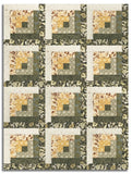 Windham Pre-Cut 12 Block Log Cabin Quilt Kit - Gleaned - Loden
