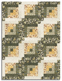 Windham Pre-Cut 12 Block Log Cabin Quilt Kit - Gleaned - Loden