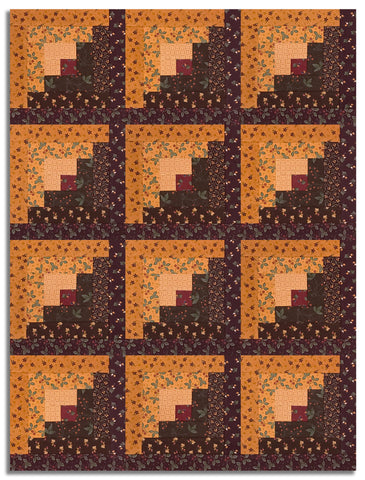 Moda Kansas Troubles Quilters Pre-cut 12 Block Log Cabin Quilt Kit - Flannel Season - Mahogany