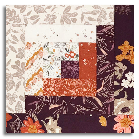 Moda Pre-cut 12 Block Log Cabin Quilt Kit - Foraged Found & Hand Me Down - Merlot