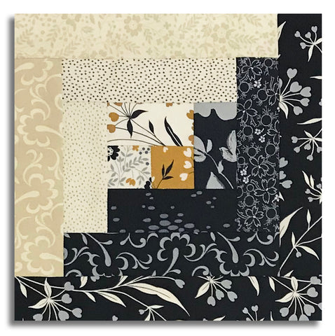 Moda Pre-cut 12 Block Log Cabin Quilt Kit - Arabesque - Midnight
