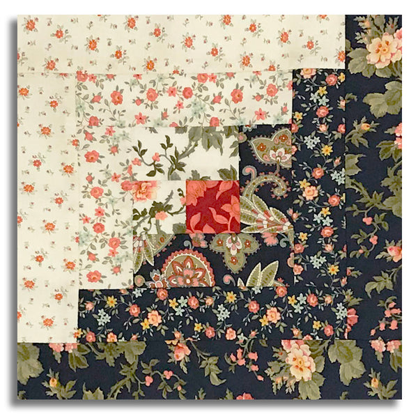 Moda 3 Sisters Pre-cut 12 Block Log Cabin Quilt Kit - Ambiance - Midnight