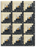 Moda Pre-cut 12 Block Log Cabin Quilt Kit - Arabesque - Midnight
