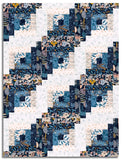 Matt's Moda Pre-cut 12 Block Log Cabin Quilt Kit - Feather & Forest Bloom - Midnight
