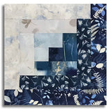 Clothworks Pre-Cut 12 Block Log Cabin Quilt Kit - Naturescape - Navy