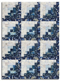 Clothworks Pre-Cut 12 Block Log Cabin Quilt Kit - Naturescape - Navy