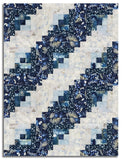 Clothworks Pre-Cut 12 Block Log Cabin Quilt Kit - Naturescape - Navy