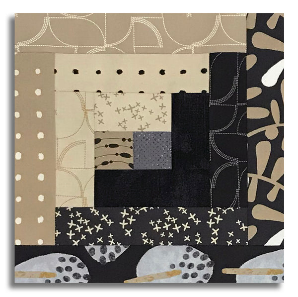 Moda Pre-cut 12 Block Log Cabin Quilt Kit - Mira - Onyx