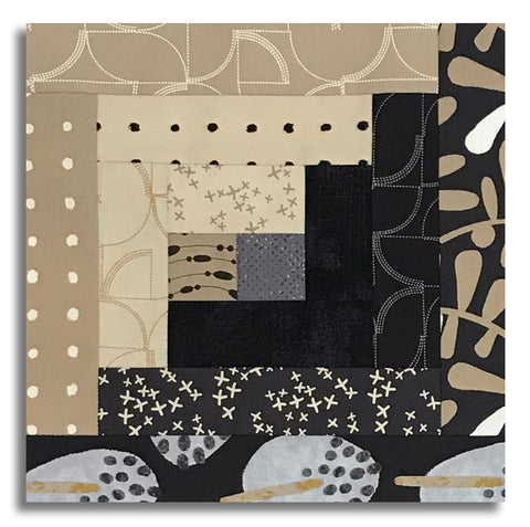 Moda Pre-cut 12 Block Log Cabin Quilt Kit - Mira - Onyx