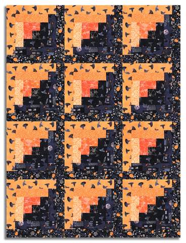 Moda Pre-cut 12 Block Log Cabin Quilt Kit - Coven - Onyx