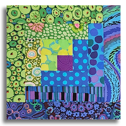 Free Spirit Kaffe Fassett Pre-cut 12 Block Log Cabin Quilt Kit - Peacock