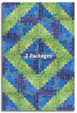 Free Spirit Kaffe Fassett Pre-cut 12 Block Log Cabin Quilt Kit - Peacock