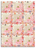 Moda Pre-cut 12 Block Log Cabin Quilt Kit - Fieldrush - Peony