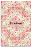 Moda Pre-cut 12 Block Log Cabin Quilt Kit - Fieldrush - Peony