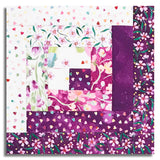 Matt's Moda Pre-cut Log Cabin Table Runner Kit - Fleur The Love - Plum