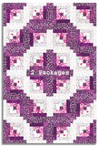 Matt's Moda Pre-cut 12 Block Log Cabin Quilt Kit - Fleur The Love - Plum