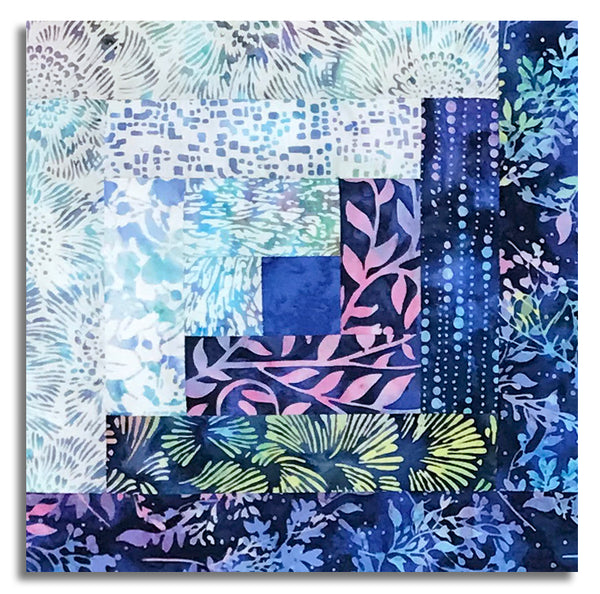 Matt's Hoffman Bali Batiks Pre-Cut 12 Block Log Cabin Quilt Kit - Mermaid Lagoon - Prism 2