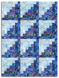 Matt's Hoffman Bali Batiks Pre-Cut 12 Block Log Cabin Quilt Kit - Mermaid Lagoon - Prism 2