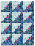 Matt's Hoffman Bali Batiks Pre-Cut 12 Block Log Cabin Quilt Kit - Mermaid Lagoon - Prism