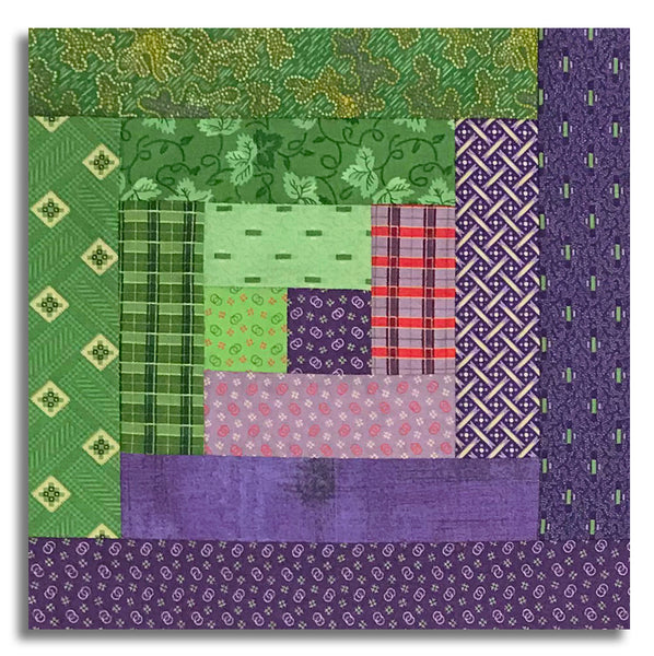 Riley Blake Pre-Cut 12-Block Log Cabin Quilt Kit - Vera's Garden - Purple