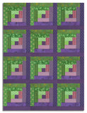 Riley Blake Pre-Cut 12-Block Log Cabin Quilt Kit - Vera's Garden - Purple
