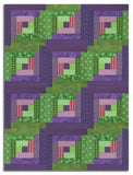 Riley Blake Pre-Cut 12-Block Log Cabin Quilt Kit - Vera's Garden - Purple