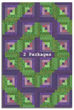 Riley Blake Pre-Cut 12-Block Log Cabin Quilt Kit - Vera's Garden - Purple