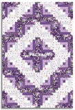 Matt's Clothworks Pre-Cut 12 Block Log Cabin Quilt Kit - Chateau En Fleur - Purple