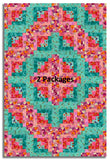 Clothworks Pre-cut 12 Block Log Cabin Quilt Kit - Lily Pond - Raspberry