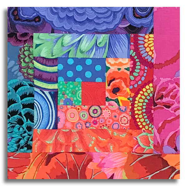 Free Spirit Kaffe Fassett Pre-cut 12 Block Log Cabin Quilt Kit - Razzmatazz