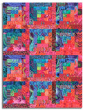Free Spirit Kaffe Fassett Pre-cut 12 Block Log Cabin Quilt Kit - Razzmatazz