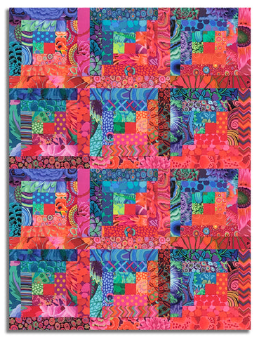 Free Spirit Kaffe Fassett Pre-cut 12 Block Log Cabin Quilt Kit - Razzmatazz