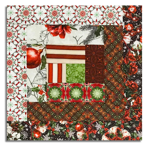 Matt's In The Beginning Pre-Cut Log Cabin Table Runner Kit - Winter Enchantment - Red