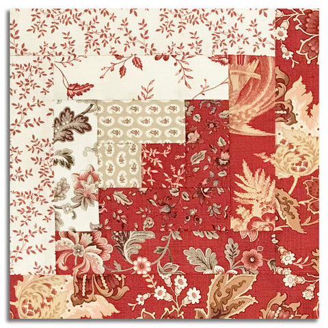 Matt's Moda Pre-cut Log Cabin Table Runner Kit - Le Jardin Rouge - Red