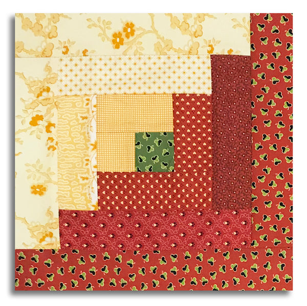Moda Pre-cut 12 Block Log Cabin Quilt Kit - Sally's Stitches - Red