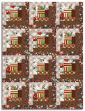Matt's In The Beginning Pre-Cut 12 Block Log Cabin Quilt Kit - Winter Enchantment - Red