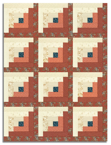 Moda Pre-cut 12 Block Log Cabin Quilt Kit - Miss Mollie - Red