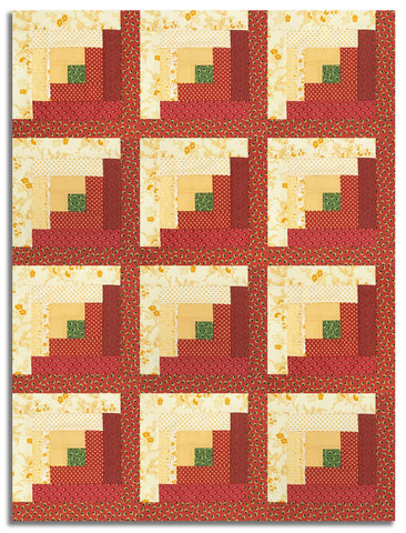 Moda Pre-cut 12 Block Log Cabin Quilt Kit - Sally's Stitches - Red