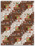 Matt's In The Beginning Pre-Cut 12 Block Log Cabin Quilt Kit - Winter Enchantment - Red