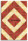 Moda Pre-cut 12 Block Log Cabin Quilt Kit - Sally's Stitches - Red