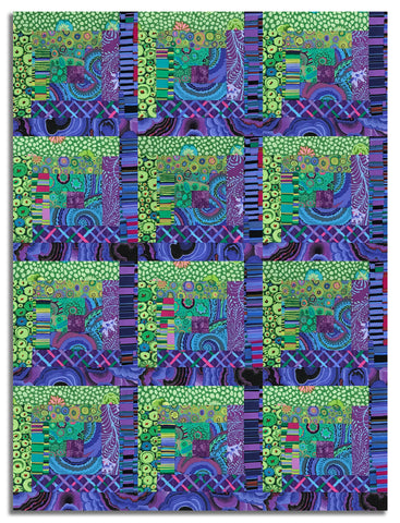 Free Spirit Kaffe Fassett Pre-cut 12 Block Log Cabin Quilt Kit - Royal Garden