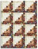 In The Beginning Pre-Cut 12 Block Log Cabin Quilt Kit - Halcyon II - Rust
