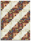 In The Beginning Pre-Cut 12 Block Log Cabin Quilt Kit - Halcyon II - Rust