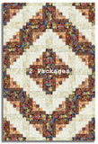 In The Beginning Pre-Cut 12 Block Log Cabin Quilt Kit - Halcyon II - Rust