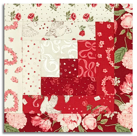 Matt's Moda Pre-cut Log Cabin Table Runner Kit - Je Taime - Scarlet