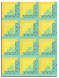 Free Spirit Pre-cut 12 Block Log Cabin Quilt Kit - Tula's True Colors - Seaglass