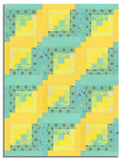 Free Spirit Pre-cut 12 Block Log Cabin Quilt Kit - Tula's True Colors - Seaglass