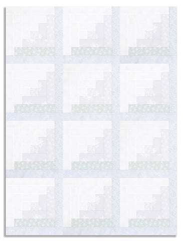 Matt's Andover Pre-Cut 12 Block Log Cabin Quilt Kit - Simply Light - Sky