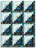 Matt's Hoffman Bali Batiks Pre-Cut 12 Block Log Cabin Quilt Kit - Mermaid Lagoon - Spectrum