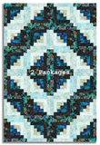 Matt's Hoffman Bali Batiks Pre-Cut 12 Block Log Cabin Quilt Kit - Mermaid Lagoon - Spectrum